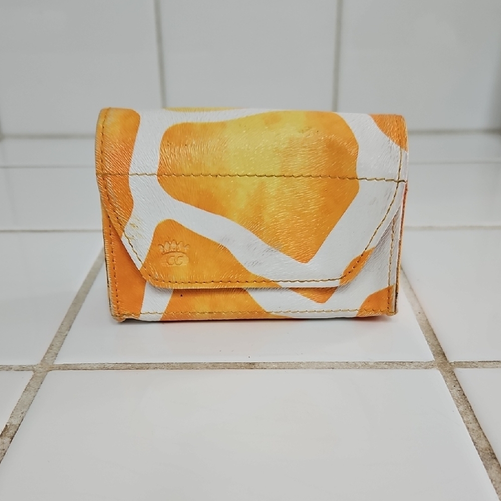 Original Card Cubby. Orange And White Giraffe Print.